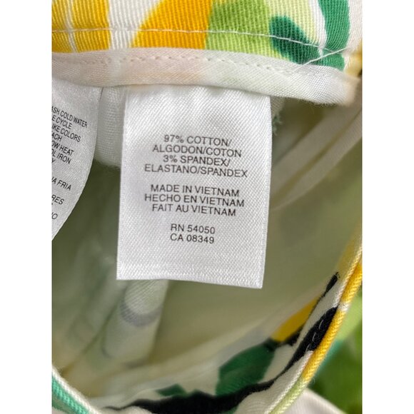 Jones New York Sport Tropical Floral Print Capri Crop Pant Green Yellow Size 12 - Picture 5 of 5